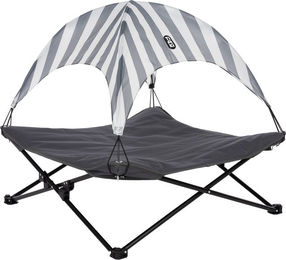 Produktbild von TIAKI Hundematte Sun Stripes für kleine und mittlere Hunde Grau Weiß Polyester Größe L 80 x 80 x 30 cm