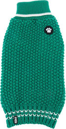Produktbild von TIAKI Hundepullover Reflective Knit Grün mit 45 cm Rückenlänge