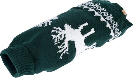 Produktbild von TIAKI Hundepullover Reindeer Winter Grün Weiß 50 cm Rückenlänge