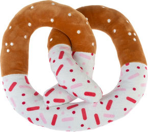 Produktbild von TIAKI Hundespielzeug Brezel aus Plüsch in Braun Weiß Bunt 23 x 19 x 5 cm