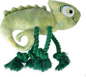 Produktbild von TIAKI Hundespielzeug Chamäleon Pedro Plüschspielzeug aus Polyester Grün 28 x 15 x 6 cm