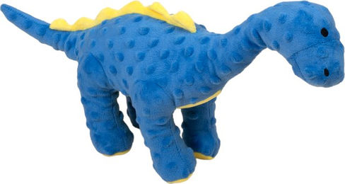 Produktbild von TIAKI Hundespielzeug Dino Quietschspielzeug aus Polyester Blau Gelb L 38 x B 10 x H 20 cm