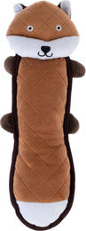 Produktbild von TIAKI Hundespielzeug Flacher Fuchs Quietschspielzeug aus Polyester in Braun und Weiß 30 x 13 x 5 cm