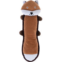 Produktbild von TIAKI Hundespielzeug Flacher Fuchs Quietschspielzeug aus Polyester in Braun und Weiß 30 x 13 x 5 cm