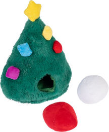 Produktbild von TIAKI Hundespielzeug Geschenkebaum aus Plüsch in Grün und Bunt L 20 x B 12 x H 22,5 cm
