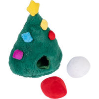 Produktbild von TIAKI Hundespielzeug Geschenkebaum aus Plüsch in Grün und Bunt L 20 x B 12 x H 22,5 cm