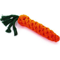 Produktbild von TIAKI Hundespielzeug Karotte aus Baumwolle zur Zahnpflege Orange Grün Ø 3,5 x L 22 cm