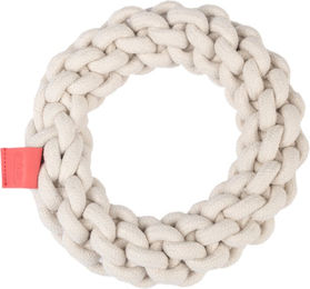 TIAKI Hundespielzeug Rope Ring aus Tau zur Zahnpflege Weiß Ø 18 x H 4,5 cm – Bild 1 von 1