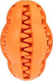 Produktbild von TIAKI Hundespielzeug Rugby Treat aus Naturkautschuk Orange Größe L