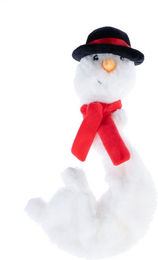 Produktbild von TIAKI Hundespielzeug Schneemann aus Plüsch mit Bungee-Körper Weiß Größe L 36 x Ø 10 cm