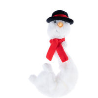 Produktbild von TIAKI Hundespielzeug Schneemann aus Plüsch mit Bungee-Körper Weiß Größe L 36 x Ø 10 cm
