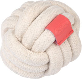 Produktbild von TIAKI Hundespielzeug Seilball für Welpen zur Zahnpflege aus Polyester Ø 9,1 cm in Weiß und Beige