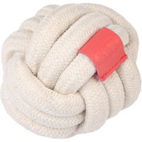 Produktbild von TIAKI Hundespielzeug Seilball für Welpen zur Zahnpflege aus Polyester Ø 9,1 cm in Weiß und Beige