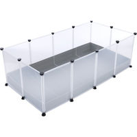 Produktbild von TIAKI Indoor Freigehege für Kleintiere mit Boden aus Kunststoff in Grau und Transparent L 145 x B 75 x H 46 cm