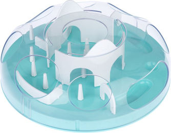 Produktbild von TIAKI Intelligenzspielzeug Coliseum Slow-Feeder für Katzen aus Kunststoff in Blau Türkis