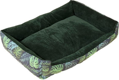 Produktbild von TIAKI Jungle Collection Hundebett aus Polyester in Grün Bunt L 90 x B 60 x H 20 cm