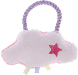 Produktbild von TIAKI Junior Hundespielzeug Wolke Quietschspielzeug zur Zahnpflege für Welpen aus Polyester in Rosa und Lila