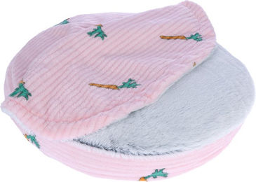 Produktbild von TIAKI Kaninchenbett Karottenbeet Rosa Pink aus Polyester ca. Ø 40 x H 9 cm für Kaninchen und Meerschweinchen
