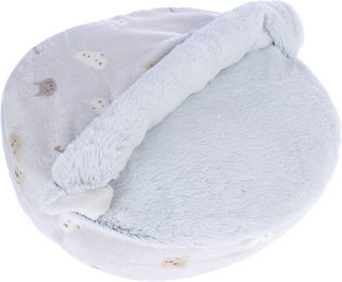 Produktbild von TIAKI Kaninchenbett Little Critters aus Polyester in Grau-Weiß Ø 40 x H 9 cm für Kaninchen Meerschweinchen und Katzen