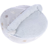 Produktbild von TIAKI Kaninchenbett Little Critters aus Polyester in Grau-Weiß Ø 40 x H 9 cm für Kaninchen Meerschweinchen und Katzen