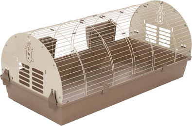 TIAKI Kaninchenkäfig Dome Kleintierkäfig aus Metall Beige L 120 x B 58 x H 52 cm – Bild 1 von 1
