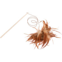 Produktbild von TIAKI Katzenangel aus Holz mit Federn und Pompom in Braun