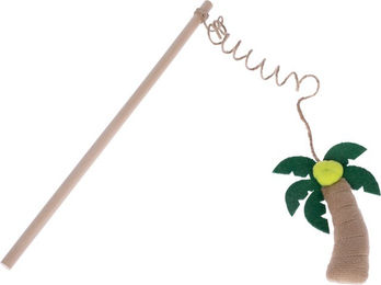 Produktbild von TIAKI Katzenangel aus Holz mit Palmwedel für Katzen und Kitten