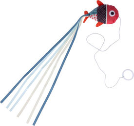 Produktbild von TIAKI Katzenangel Fisch mit Fingerring aus Polyester in Bunt