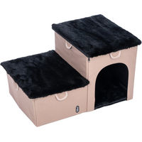 Produktbild von TIAKI Katzenhöhle aus Plüsch für kleine Rassen in Beige oder Schwarz