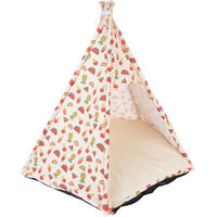 Produktbild von TIAKI Katzenhöhle Tropisches Tipi Kuschelhöhle aus Polyester Gelb Bunt Ø 65 x H 75 cm