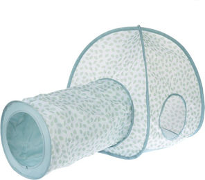 Produktbild von TIAKI Katzenhöhle Tunnel aus Polyester in Türkis und Weiß
