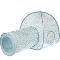 Produktbild von TIAKI Katzenhöhle Tunnel aus Polyester in Türkis und Weiß