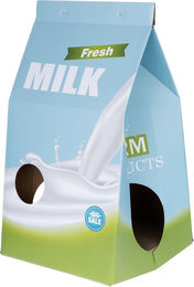 Produktbild von TIAKI Katzenhöhle und Kratzmöbel Milchkarton aus Pappe L 33 x B 31 x H 55 cm
