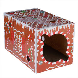 Produktbild von TIAKI Katzenkratztunnel Lebkuchen mit Kratzbrett L 50 x B 30 x H 30 cm
