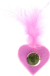 Produktbild von TIAKI Katzenminze-Spielzeug Herz aus Filz mit Feder in Rosa Pink - 1 Stk.