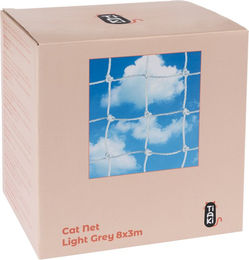 Produktbild von TIAKI Katzennetz mit Drahtverstärkung aus Kunststoff Grau 8 x 3 m