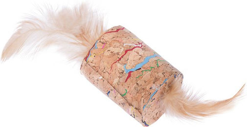 Produktbild von TIAKI Katzenspielzeug Feder-Korken mit Katzenminze aus Naturkork für alle Altersstufen