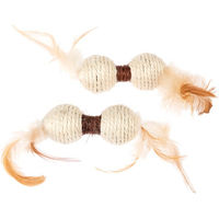 Produktbild von TIAKI Katzenspielzeug Federspielzeug aus Sisal Set in Beige und Braun 2 Stück