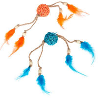 Produktbild von TIAKI Katzenspielzeug-Set aus Weide mit Federn und Bällen für Kitten 2er Set