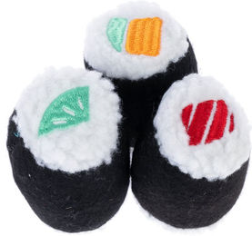 Produktbild von TIAKI Katzenspielzeug-Set Sushi-Rollen mit Catnip aus Polyester 3er Pack