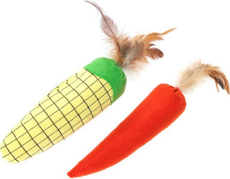 Produktbild von TIAKI Katzenspielzeug Set Veggies mit Katzenminze 2er Set aus Polyester