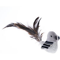 Produktbild von TIAKI Katzenspielzeug Vogel mit Federn aus Polyester in Grau - 1 Stk.