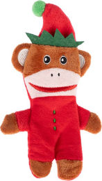 Produktbild von TIAKI Katzenspielzeug Weihnachtsäffchen aus Plüsch in Rot Braun Bunt