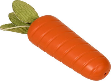 Produktbild von TIAKI Kauspielzeug Gummi-Karotte für Hunde aus TPR in Orange und Grün 19 x 5 x 4 cm