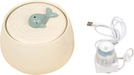 Produktbild von TIAKI Keramik-Trinkbrunnen Wal Beige 1,3 Liter