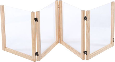 Produktbild von TIAKI Kleintier-Freilaufgitter aus Holz für Kaninchen und Meerschweinchen Natur Braun Beige L 201,5 x B 60 x H 3 cm