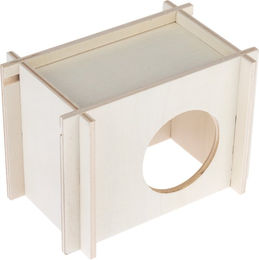 Produktbild von TIAKI Kleintierhaus aus Holz in Braun Größe S L 17 x B 11 x H 12 cm für Hamster und Mäuse