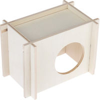Produktbild von TIAKI Kleintierhaus aus Holz in Braun Größe S L 17 x B 11 x H 12 cm für Hamster und Mäuse