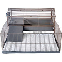 Produktbild von TIAKI Kleintierheim Chalet 120 Kleintierkäfig aus Metall für Kaninchen und Meerschweinchen L 148 x B 123 x H 64 cm