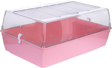 Produktbild von TIAKI Kleintierheim Panorama L Kleintierkäfig aus Kunststoff Rosa L 71 x B 46 x H 31,5 cm